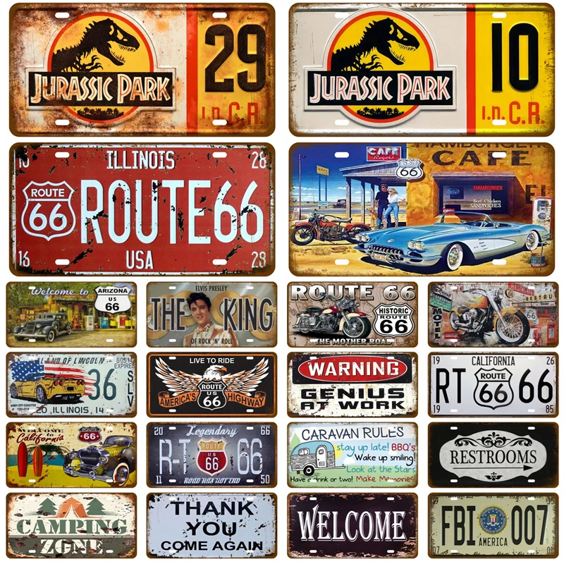 Targhe In Latta Vintage Moto Car Route 66 Piastra In Banda Stagnata Targa In Metallo Poster Wall Art Home Decor Per Garage Bar Pub Moto Club Gas