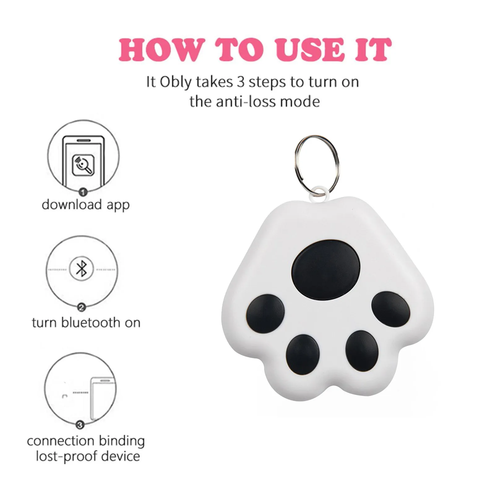 Portable Mini Cat Dog Pet Tracking Locator Bluetooth 5.0 Hidden GPS Anti-lost Tracking Device For Child Mobile Key Finder Tools Gps Locator Key Finder Anti Lost Tracker Anti Lose Tracker Item Locator Anti Lost Locator Key Chain Locator