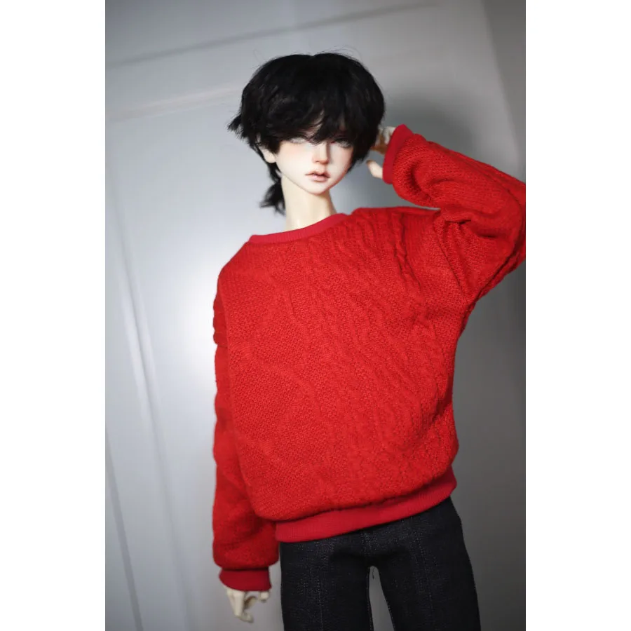 

BJD Red Sweater Tshirt Clothes Top For 1/3 SD 60cm 24" 1/4 17" 70cm Tall MSD SD17 DK DZ AOD DD Doll