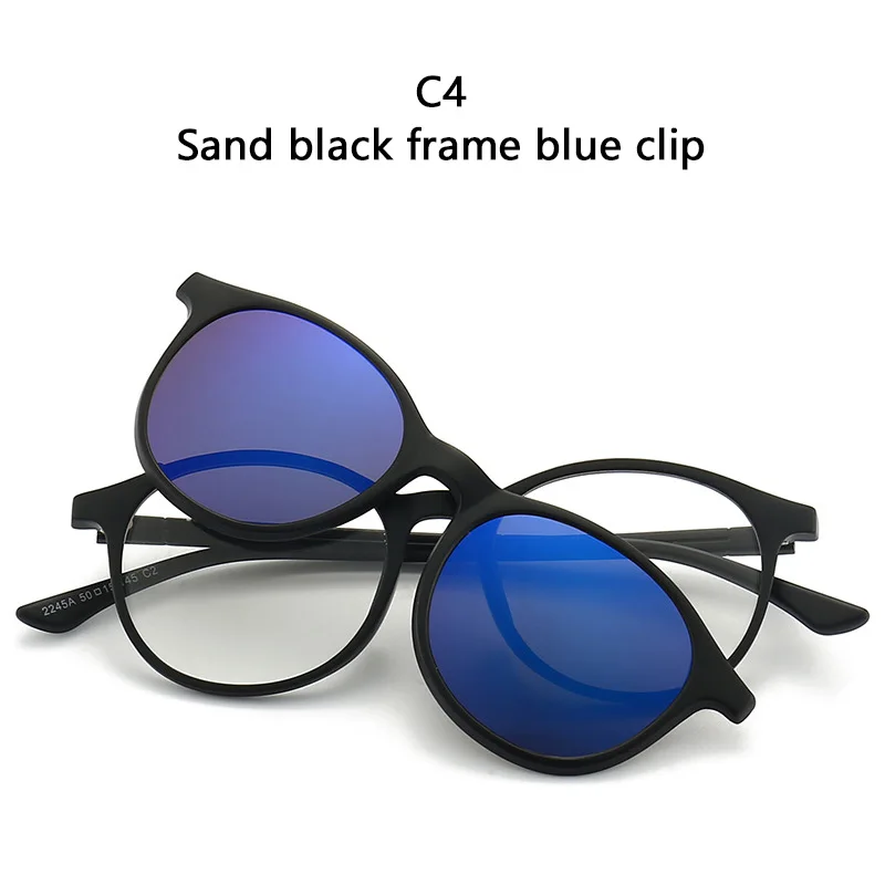 Magnetic Polarized Sunglasses with Soft Transparent Frame and Clear Lens