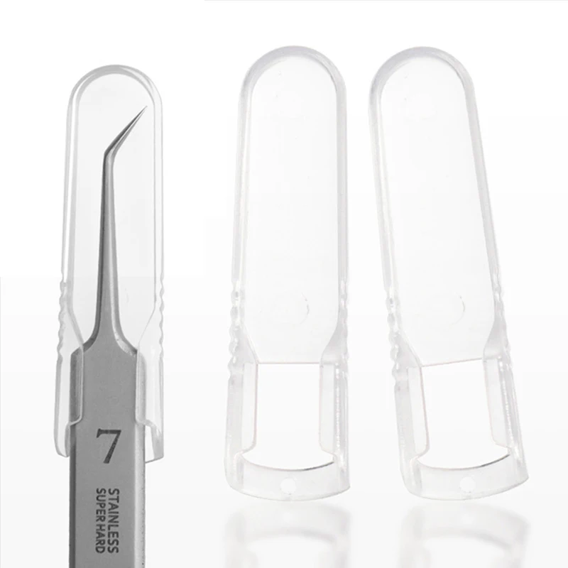 10Pcs/set Plastic Protective Cover Grafting Eyelashes Tweezers Covers