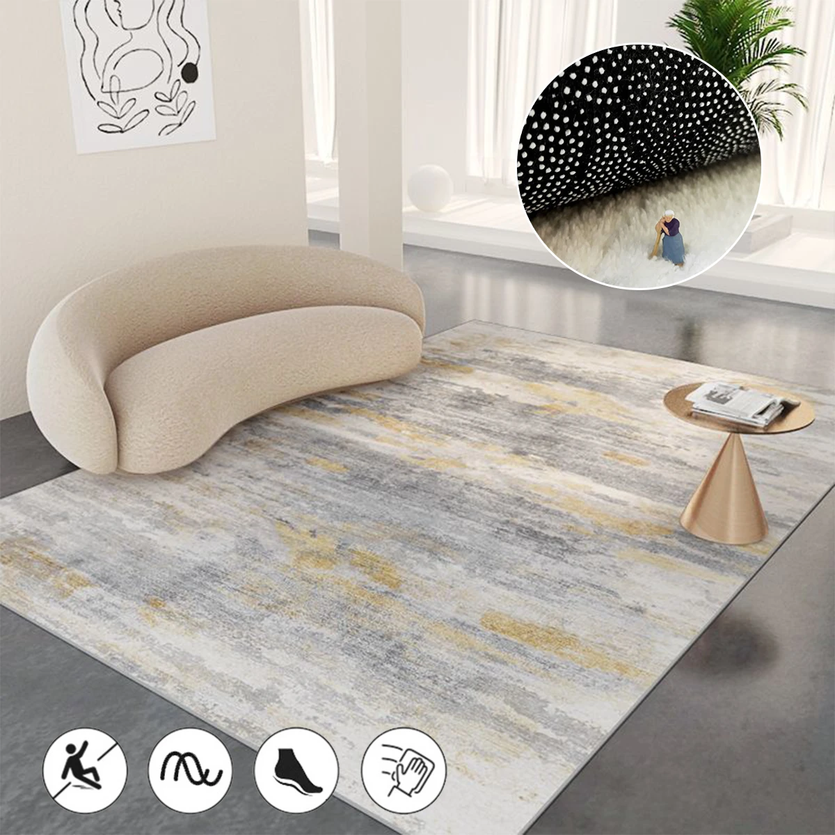 Japanese Light Luxury Living Room Carpet Coffee Table Blanket Wabisabi