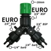 WUJIE Tap Adapter 2-Way 4-Way Splitter Connector EURO USA 3/4'' to 1/4'' Pipe for Garden Watering Hose Drip Irrigation System 2
