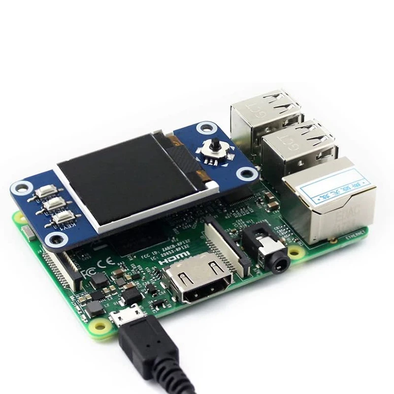 2B/3B/3B+/Zero/Zero W 128X128 픽셀 SPI 인터페이스 LED 백라이트 3.3V 용 새 1.44 인치 LCD 디스플레이 모자