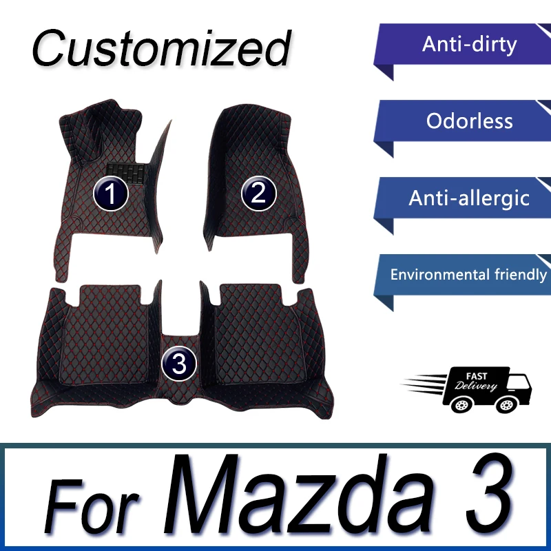 

Car Floor Mats For Mazda 3 2006 2007 2008 2009 2010 2011 2012 Custom Auto Foot Pads Auto Carpet Cover Interior Accessories