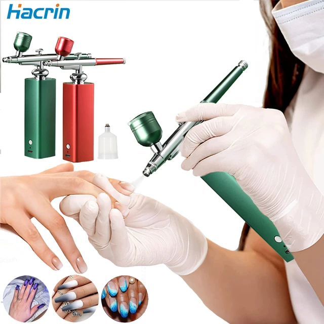 Airbrush Portable Air Brush With Compressor Kit Mini Nano Spray Gun Oxygen  Injector for Nail Art Manicure Makeup Paint Tattoo - AliExpress