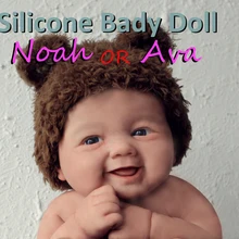 7" Boy Micro Preemie Full Body Silicone Smile Baby Doll "Noah" Lifelike Mini Reborn Doll Surprice Children Anti-Stress