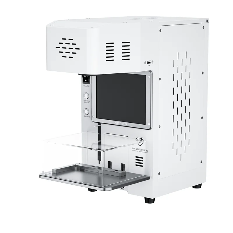 Newest Mini Automatic 20W TBK 958F Laser Machine For Repair Broken Laser Iphone 8-15 series Back Glass Removal