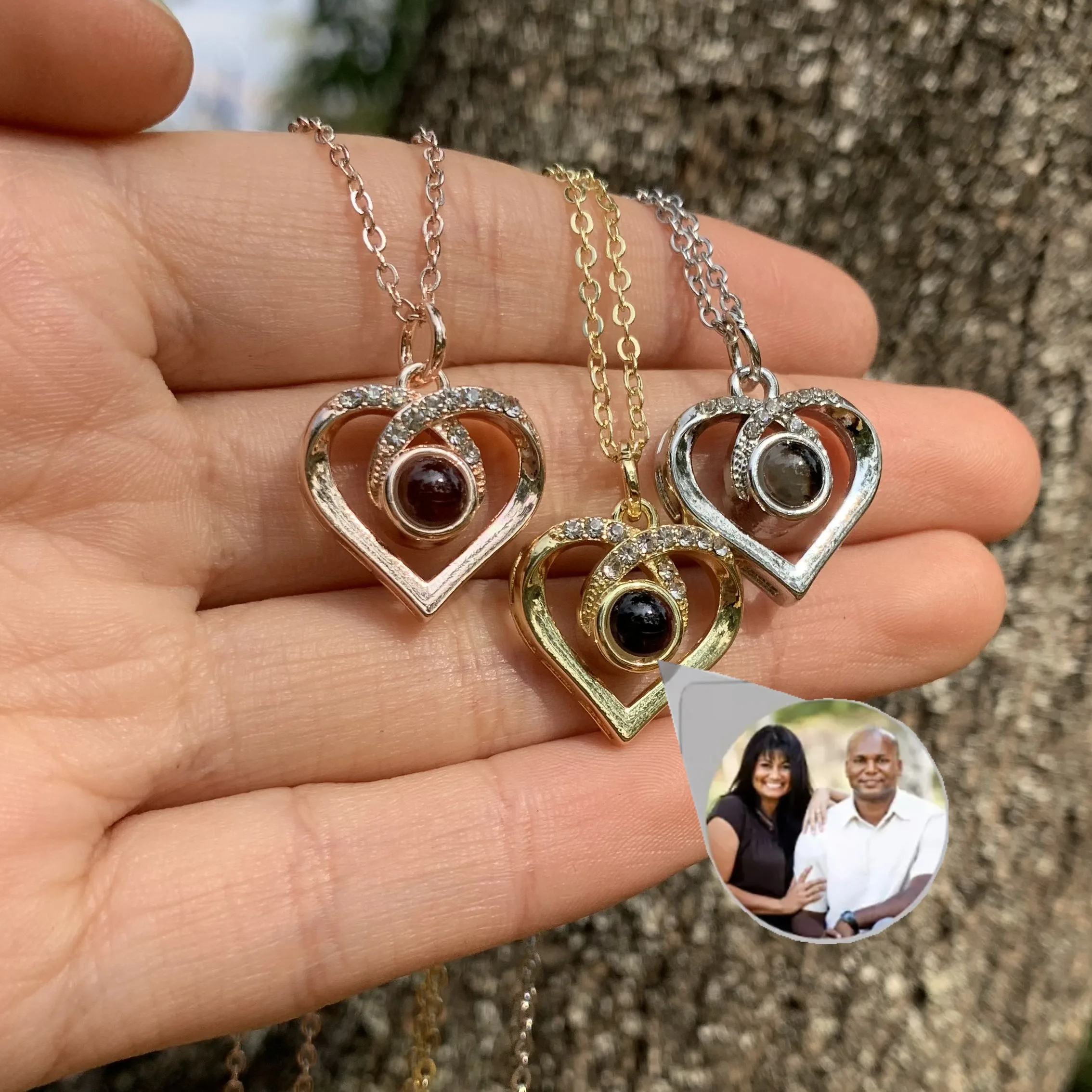Personalized Necklace Heart Pendant Projection Necklace