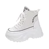 Fashion Chunky Platform Motorcycle Boots Women Autumn Winter Thick Bottom Ankle Botas Mujer White High Top Gothic Sneakers Shoes 6