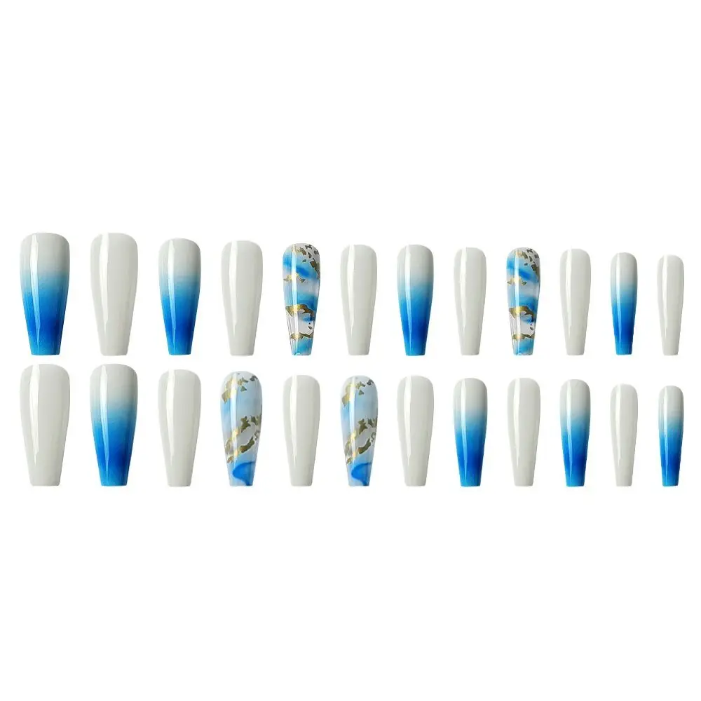 24pcs Long Ballerina French White Edge Press-On Nails