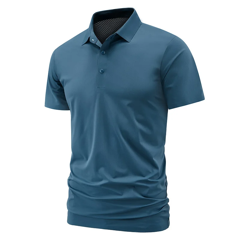 Men's high quality summer new lapel men's short sleeve polo shirt fringe solid color business casual men's polo shirt M-5XL 2562 7