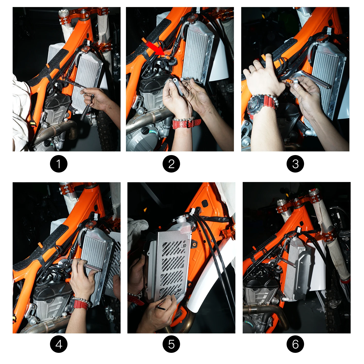 NICECNC Kühlerschutzabdeckung für KTM EXC 300 2017-2019, passend für EXC-F 350, SX 125, SXF 450, XCW, TPI, Husqvarna TE 300, FE 450 – Detail 7
