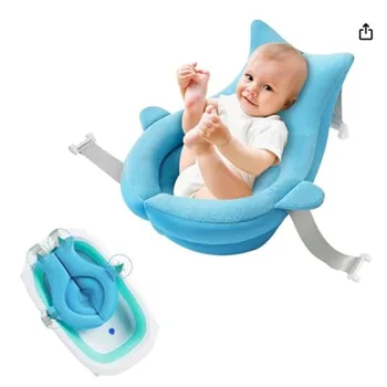 Imbracatura e rete di supporto per bagnetto regolabile, sedile per vasca da bagno per neonato in morbida rete, cuscino per doccia con sospensione antiscivolo per lavello/vasca, portatile
