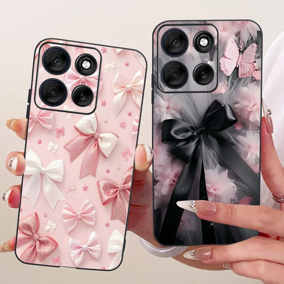 Stylish Bowknot Flower Soft Silicone Phone Case