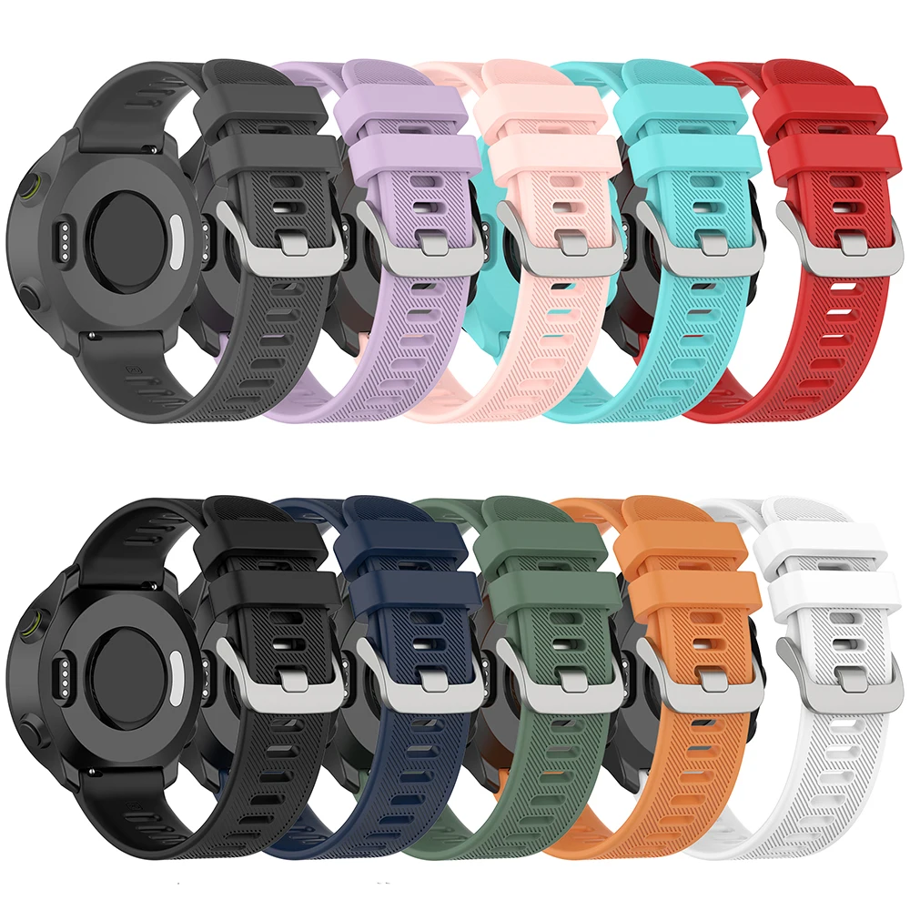 

20mm Silicone Strap for Garmin Forerunner 55 158 245 645 Smart Watch Band for Garmin Vivoactive 5 Venu 2 Plus