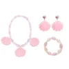 Movie Pink Barbi Kids Cosplay Accessory Wig Hat Earring Set Baby Girl Birthday Party Necklace Bracelet Halloween Christmas Cos 6