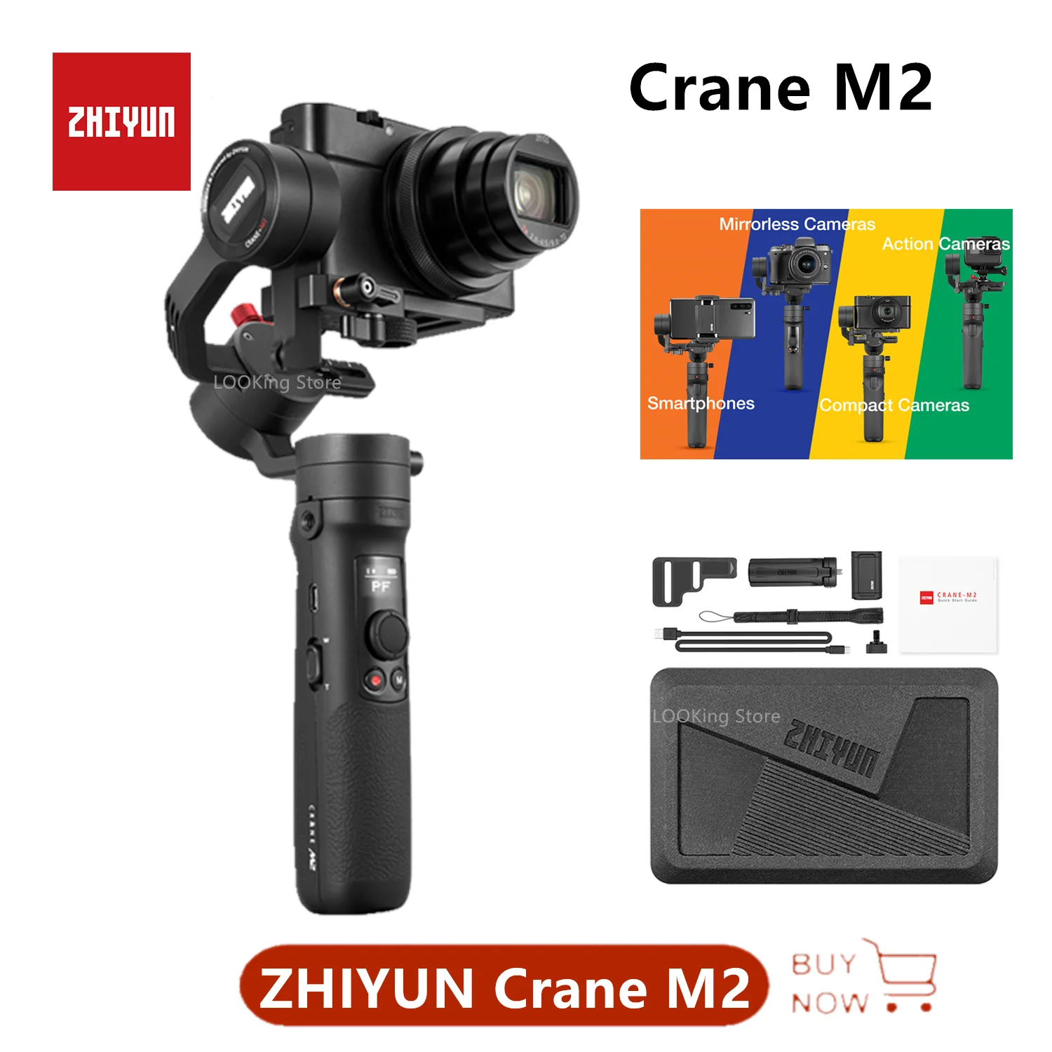 Ручной Стабилизатор ZHIYUN Crane M2 для компактных беззеркальных экшн-камер смартфонов
