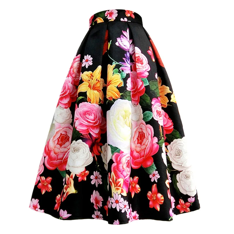 Jupe mi-longue plissée violette dégradée - Retro, Indie and Unique Fashion