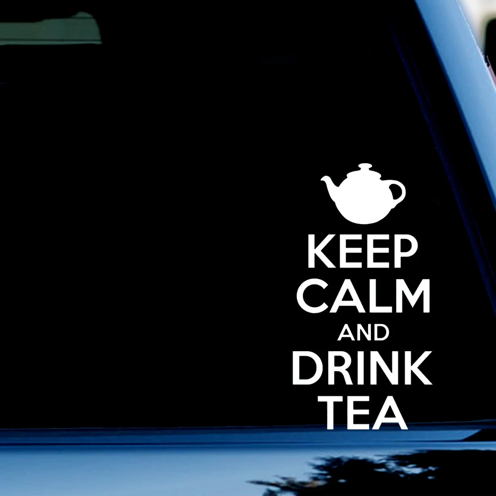 8-дюймовые (широкие) Чайные наклейки с надписью Keep Calm and Drink для автомобиля