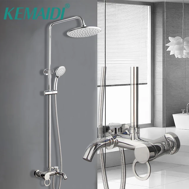 Gold Bathroom 8 Square Rainfall Shower Faucet Set Wall Mounted Space  Aluminum 3-Ways Swivel Tub Spout Shower Mixer Taps - AliExpress