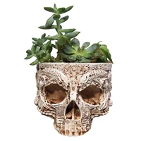 Halloween Skull Flower Pot Gothic Skeleton Planter Container Organizer Suitable for Home Garden Decor 6