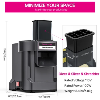 Lecon Chef 3 in 1 Electric Food Processor Vegetable Dicer Chopper Potato Cutter Onion Slicer with 3 Stainless Steel Blades 2