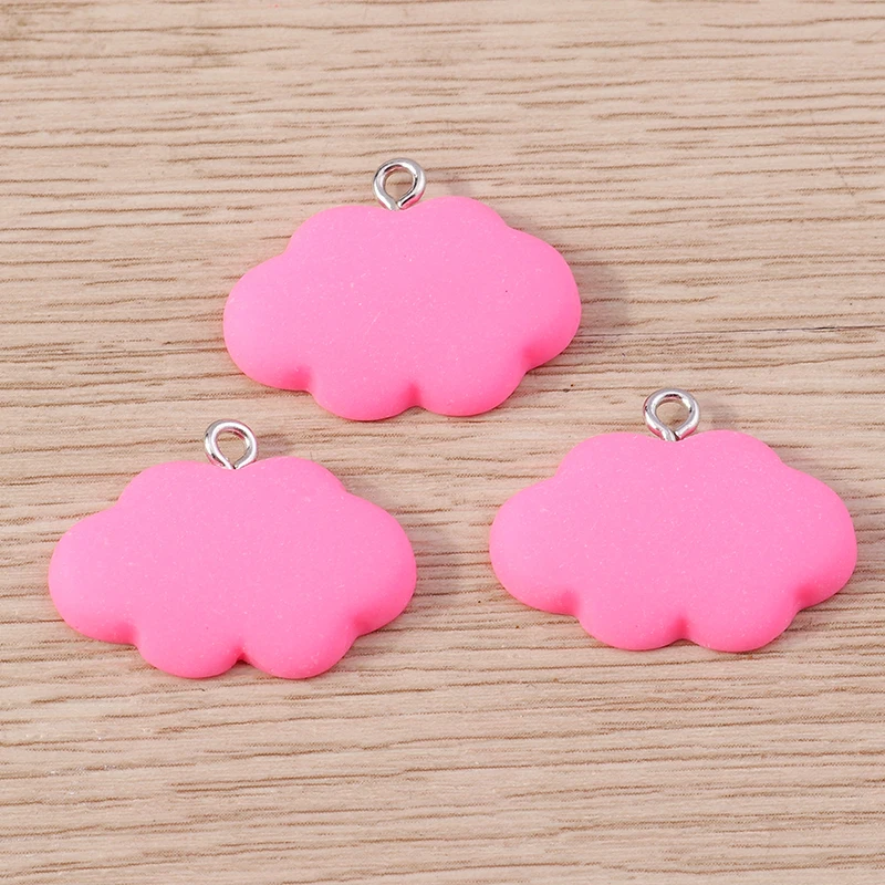 10 Stück 25 x 21 mm niedliche bunte Harz-Wolken-Charms-Anhänger für Schmuckherstellung, Halsketten, Ohrringe, Armbänder, DIY-Bastelzubehör – Detail 5