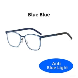 VIVIBEE Stylish Blue Light Blocking Eyeglasses with UV Protection (Blue Blue)