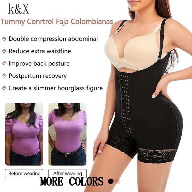 

Women's Fajas Colombianas Postpartum Shapewear Shaping Girdle Slimming Belly Sheath Woman Flat Body Shaper Hip Lift Bodysuit