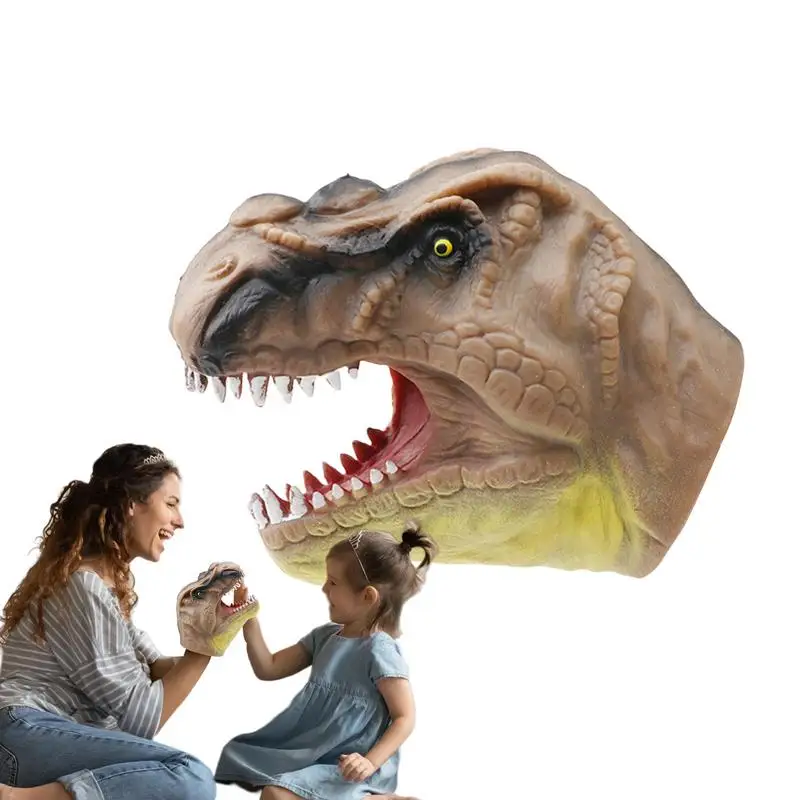 Hand Puppet Toys Realistic Latex Simulation Animal Dinosaur Shark Children Halloween Cosplay Toys Props Story Telling