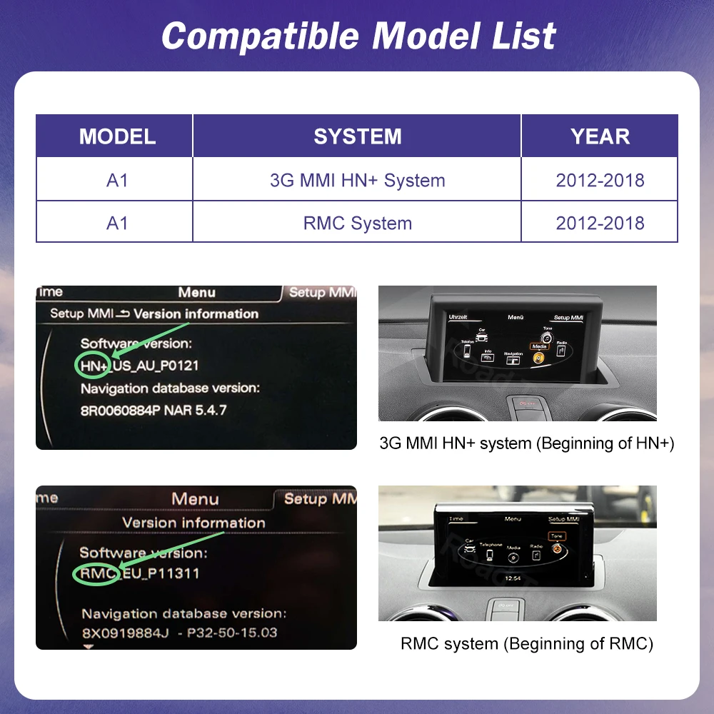 Pantalla táctil Linux Multimedia para coche de 12,3 pulgadas para Audi A1 2012-2018 inalámbrico CarPlay Android Auto Airplay reproductor de Radio para coche 2