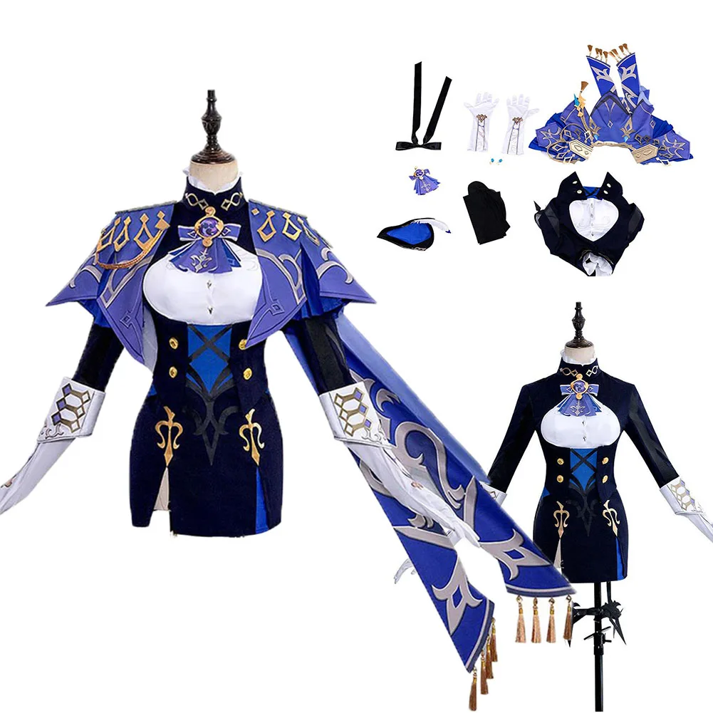 

Игра Genshin Impact Clorinde для косплея, женское платье, шляпа, перчатки, накидка, костюм на Хэллоуин, карнавал, Маскировка для взрослых