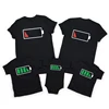 Funny Battery Print Family T Shirt Daddy Son Family Matching T-shirts Parent-child Family Clothes Kids Casual Tops Tee 2