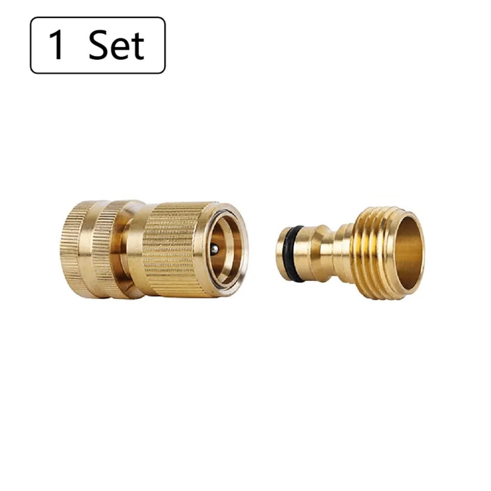 Quick-Connect Hose Set - Leak-Free, Solid Brass Fittings - 3/4 GHT