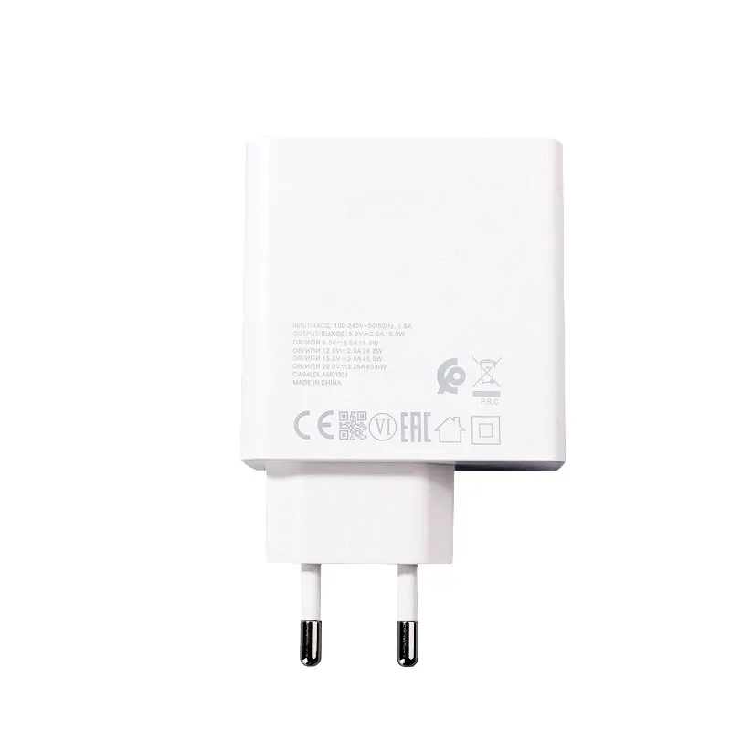USB C 초고속 PD 충전기, 메이트북 15, 14, 13, X 프로, D15, D14, 매직북 노트북용 전원 어댑터, 2M 케이블, 65W, 20V, 3.25A, EU/US 플러그