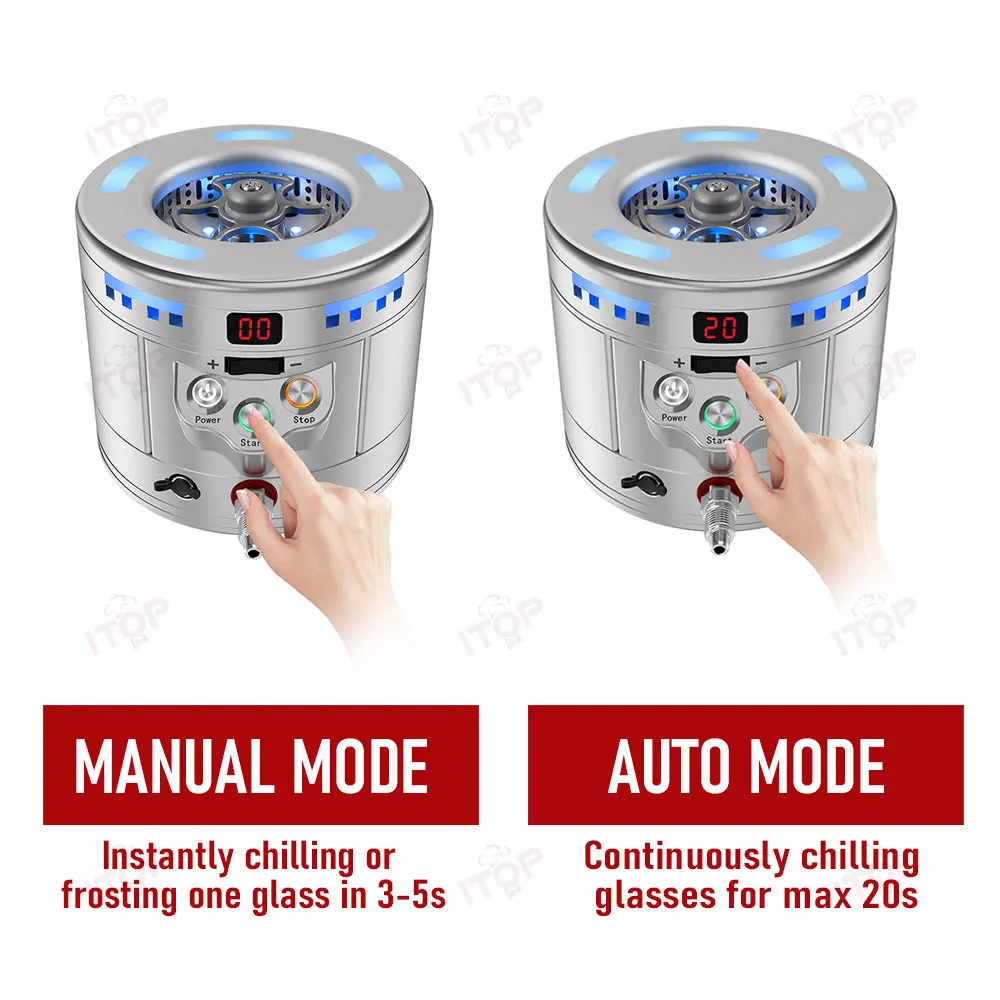 ITOP GF-3 Dry Ice Maker Glass Froster Glass Chiller Glass Freezer Dry ice Forming Machine Using Liquid Titanium Carbon Dioxide 3
