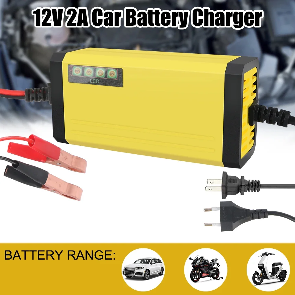 220V Power Puls Repair 12V 2A Autobatterie-Ladegerät für Nass- und Trocken-Blei-Säure-Batterien mit LED-Anzeige, Motorrad- und LKW-Ladegerät – Detail 1