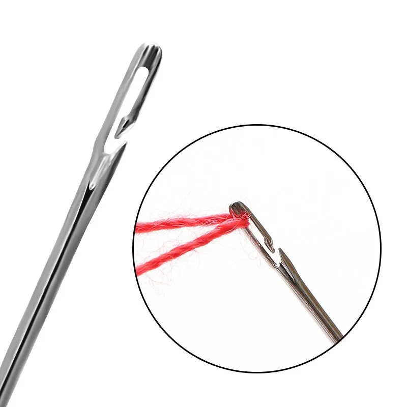 Sewing Needle Side Hole Blind Sewing Needles Stainless Steel Elderly Hand Sewing DIY Self Threading