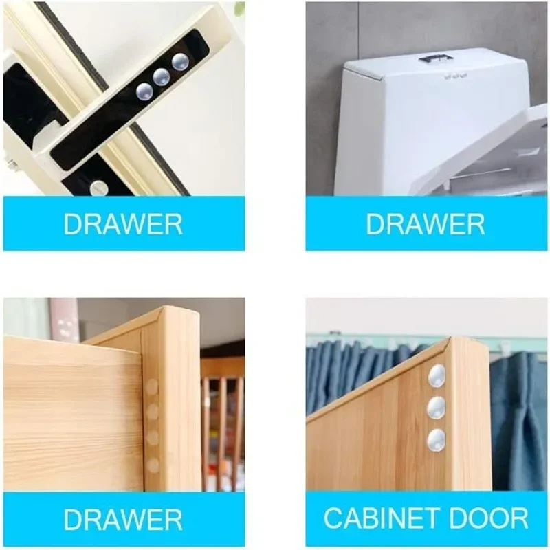Self-Adhesive Clear Door Stop Rubber Damper Cabinet Door Bumpers Drawer Stop Bumper Pads Home Furniture Protective Buffer Pads
