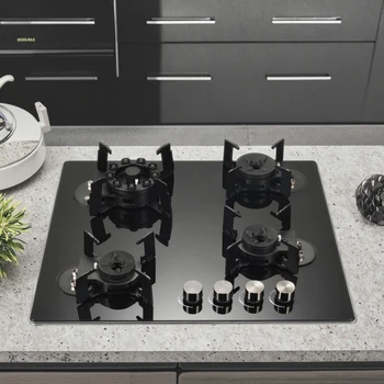 Smart 4-Burner Gas Stove - Modern Built-in/Table Top Cooktop for Kitchen Counters, Portable Design 1