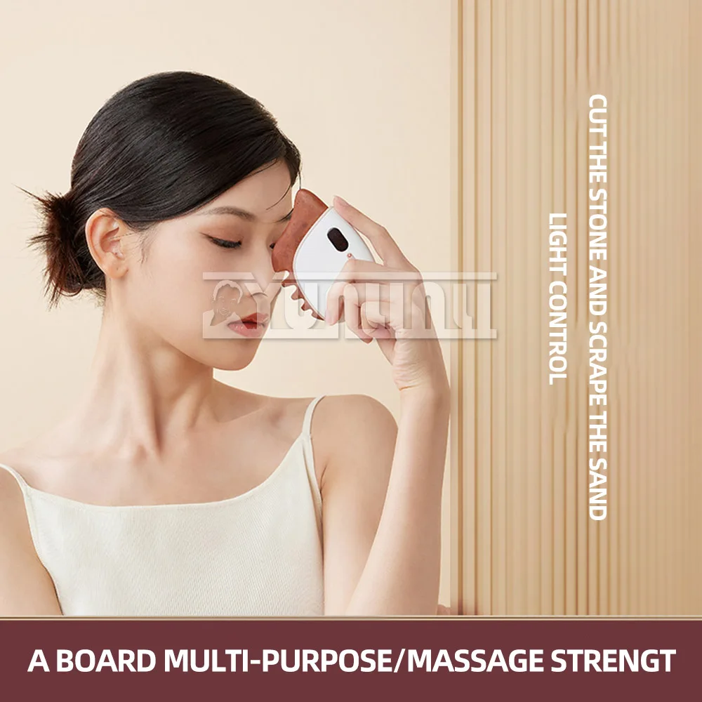 Bordo Raschiante Elettrico Pietra Gua Sha Raschietto Impacco Caldo Dispositivo Di Rilassamento Per Il Sollevamento Del Viso Vibrazione Di Massaggio