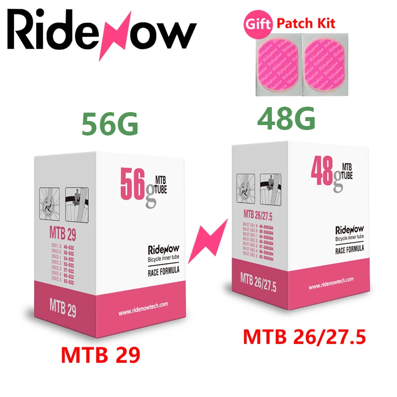 Telecamera ultraleggera RideNow TPU MTB 29 Camera d'aria bici 29x1.9 1.95 2.0 2.1 2.2 2.3 2.4 2.5 pollici Pneumatico per bicicletta da montagna 26 27.5 29er - immagine 2