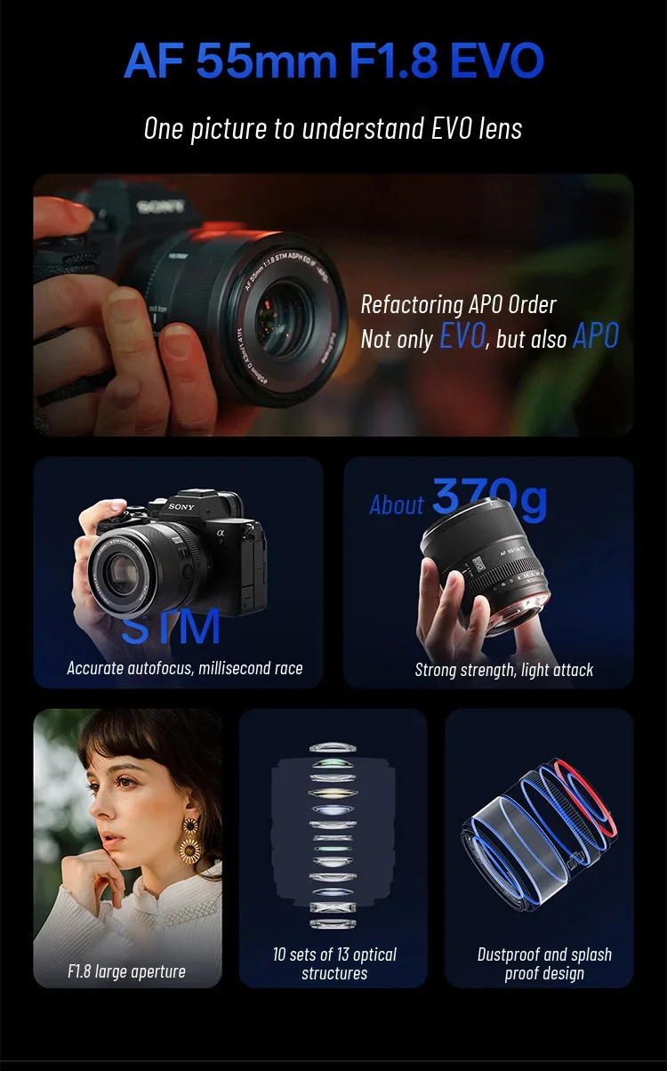 Viltrox 55mm F1.8 EVO 풀프레임 자동 초점 대구경 인문주의적 렌즈 ( FE / 니콘 Z 마운트 미러리스 카메라용)
