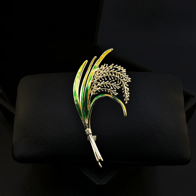 Exquisite a Bunch of Rice Blossoms Flower Brooch High-End Men Women Suit Neckline Enamel Pin Clothes Corsage Jewelry Badge 1723