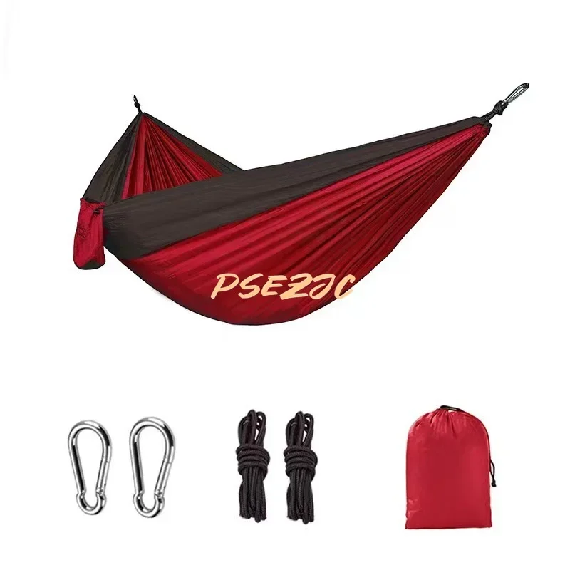 Outdoor Camping Single and Two Person Portable Parachute Cloth Color Matching Hammock 270 * 140cm camping hammock outdoor hammock swing foot hammocks double hammock