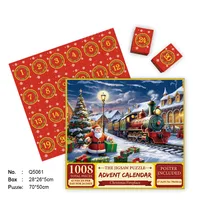 D.G. PLAYER 1008 Pcs Christmas Jigsaw Advent Calendar Christmas Jigsaw Puzzles Countdown Calendar Christmas Themed Party Favors 1