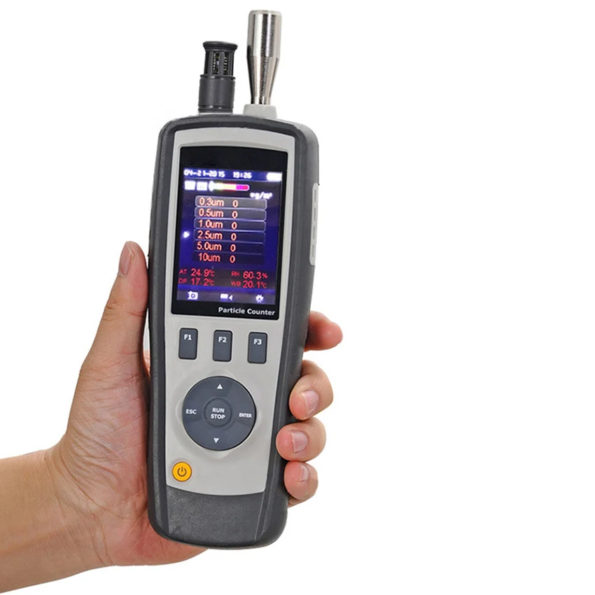 DT-9880 3 In 1 입자 카운터 공기 품질 모니터 0.5-50 ℃ 2.8 인치 Tft 컬러 LCD 디스플레이 카메라 기능 먼지 카운터 100-240V