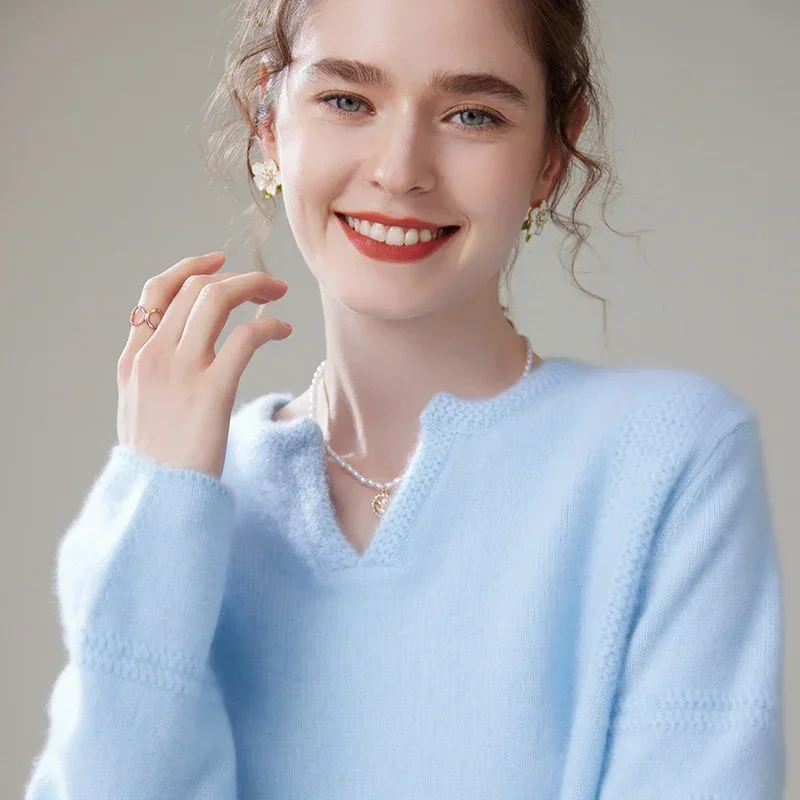 

Зимний женский пуловер с круглым вырезом, 100% кашемировые свитера, вязаный мягкий теплый джемпер, утепленный женский свободный пуловер, Одежда большого размера для девочек