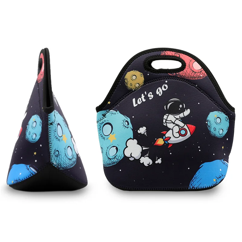 New Cute Lunch Bag Neoprene Large Handheld  Student Lightweight Lunch Box Waterproof Insulated Lunch Food Bag